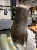 ミントアッシュグレージュカラーくすみカラー細めハイライト