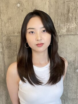 ハーフアンドハーフ(HALF and HALF) オリーブベージュ/レイヤーカット