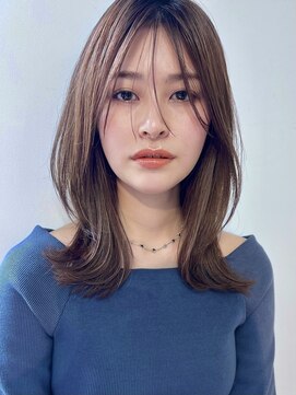 ガーデン 銀座(GARDEN) 黒髪小顔ミディアムヘアココアベージュ20代30代40代前髪カット