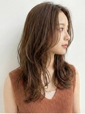 顔周りレイヤー/ミルクティーブラウン/ニュアンスパーマ