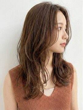 アンド 夙川(AND) 顔周りレイヤー/ミルクティーブラウン/ニュアンスパーマ
