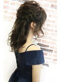 【butter福本唯花】ざっくり編みこみのハーフアップstyle
