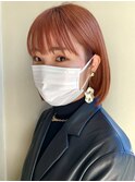 ブリーチ☆オレンジカラー オレンジベージュ ボブ 担当 城倉