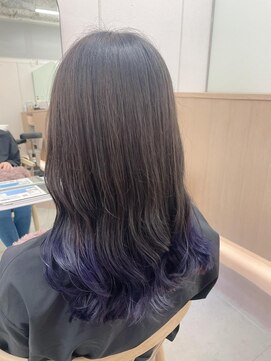 リル(re'll) 《花屋併設》裾カラーラベンダー［酸性ストレート/ヘアセット]