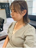 《お客様スタイル　五月女》パツッとラインが可愛い、外ハネボブ