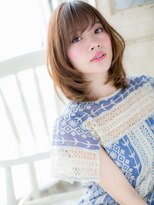 モッズ ヘア 福岡姪浜店(mod's hair) mod's姪浜/斜めバングシアカラー美髪前下がりレイヤーセミディh