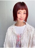 ボブ☆ミニボブ☆顔周りレイヤー☆オレンジブラウン
