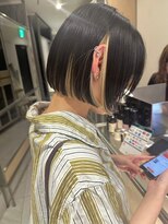 ヘアサロンガリカアオヤマ(hair salon Gallica aoyama)&nbsp;【坂本拓麻】切りっぱなしボブにインナーカラー/ケアブリーチ