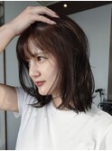 大人女子おすすめ♪ミディアムロブ顔まわりカットと透明感カラー