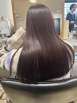 透明感ブラウンアッシュ/ストレート/髪質改善