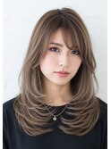 ロングレイヤー×ハイライトベージュ