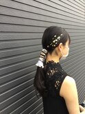 ひとつ結びヘアー