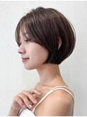 挑戦しやすい乾かしてまとまる朝楽なまるみショートボブ