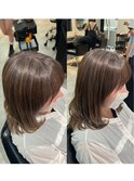 脱白髪染め★白髪ぼかしハイライト横顔美人ショート