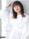 メリハリのある外ハネミディアム