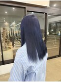 20代/30代/ハイトーンカラー/ネイビーブルー/ツヤ髪スタイル