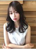 くびれヘア　レイヤーカット　黒髪　前髪カット