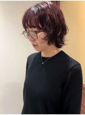 [puf 伏見/丸の内/栄/名古屋]レッド×ショートボブパーマ★大野