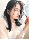 くびれヘア*ロングヘア*センター分け*センターパート*黒髪