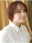 艶感オレンジベージュ小顔丸みショートマッシュ316Z大宮10代20代