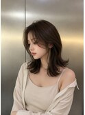 韓国ヘア/ミディアムレイヤー/色気ヘア/大人ヘア