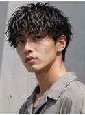 ワイルドパーマ ツーブロック 波巻きスパイラルパーマ