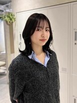 エレノア アネックス 枚方(Eleanor ANNEX)&nbsp;くびれミディ/くびれレイヤー/大人ヘア/暗髪/ダークブルー/枚方