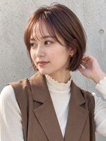 ラルジュヘアイコール(Large hair equal =)&nbsp;丸みボブ×シースルーバング×カッパーブラウン
