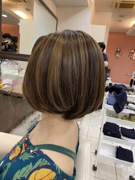 プログレス 国分寺店(PROGRESS) 【松田】大人ボブ/ハイライトボブ/脱白髪染めショート