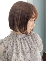 フェミニンで可愛いチェリーブラウンイメチェンボブ