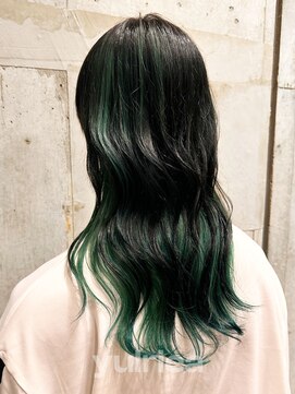 ユルリカ 新宿店(yulrica) インナーカラー×エメラルドグリーン_Y20231103/新宿