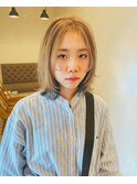透明感カラーダブルカラーミディアムレイヤー韓国インナーカラー