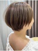ショートボブ髪型30代40代50代前髪あり前髪なし面長丸顔【倉田】