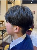 メンズナチュラルセンターパートニュアンスパーマ毛流れ重視♪
