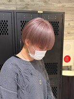 ヲタク(wotaku.)&nbsp;ハンサムショートハイトーンピンクベージュマッシュショート暖色