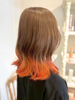 クレビア 名古屋(CreBiA)&nbsp;セミロング/艶髪/グラデーションカラー/ブラウン/オレンジ