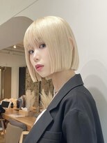 サンク 原宿 表参道(cinq)&nbsp;ミルクティーピンクグレージュミディアムウルフレイヤー長めボブ