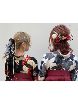 特別な日は【Magico】大切な日を華やかに彩る着付け♪［ブリーチ/ダブルカラー/インナーカラー/エクステ］