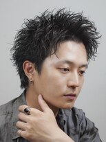 オーシャントーキョー ホワイト 原宿(OCEAN TOKYO WHITE)&nbsp;黒髪無造作パーマスパイキーアップバングショート