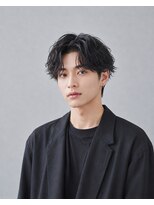 メンズ レガロ 八尾(MEN'S regalo)&nbsp;韓国マッシュセンターパートダウンパーマニュアンスパーマウルフ