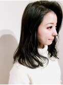 黒髪のかきあげレイヤー
