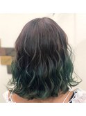 【原色グラデーション】アッシュ&グリーン★【NEXT池袋】