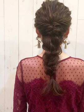 ブルー(BLUE) 【BLUE】ロング編みおろし