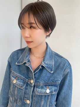 ガリカ 博多(Gallica) 【石河安奈】お洒落ショート/透明感グレージュ/シースルーバング