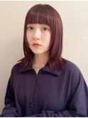 レイヤーカット×ウルフカット×ボルドーカラー×ワインレッド