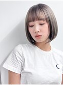 【長谷川】シルバーベージュボブ
