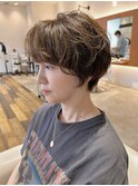 【大名】ショートパーマ×ミルクティーベージュ☆山之内