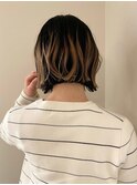 ボブ×根元が伸びても気にならないルーツカラー