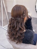 ヘア サロン クラン 東心斎橋店(hair salon clan)&nbsp;お花ハーフアップ/心斎橋ヘアセット