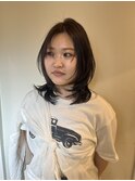 ミディアムハッシュカット